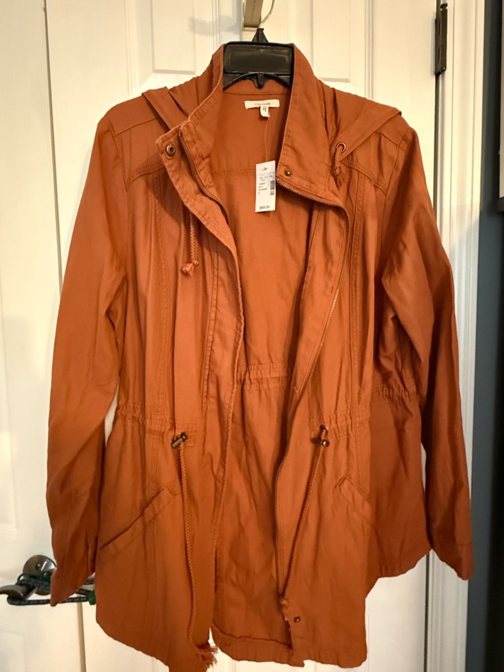 Maurices Rust Orange Utility Hooded Jacket